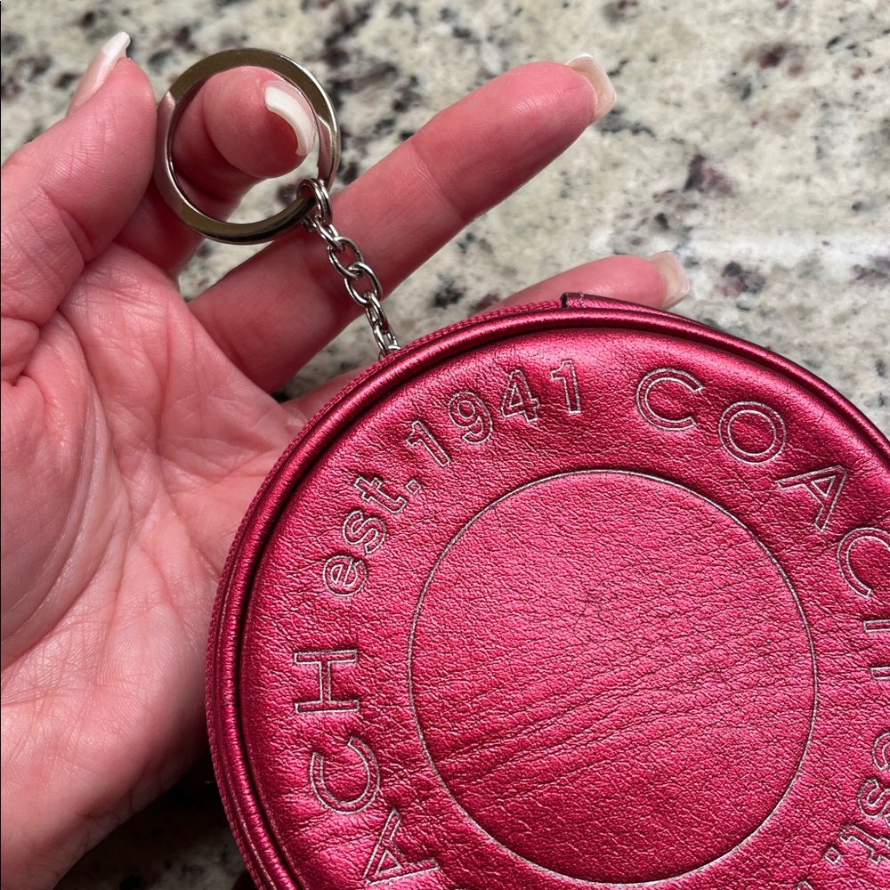 Coach 1941 Metallic Raspberry Coin Purse EUC - Picture 8 of 11